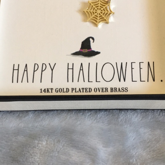 Rae Dunn Spider Webb Irridescent Crystal Charm Pendant Necklace Boxed Set NWT - Picture 5 of 12